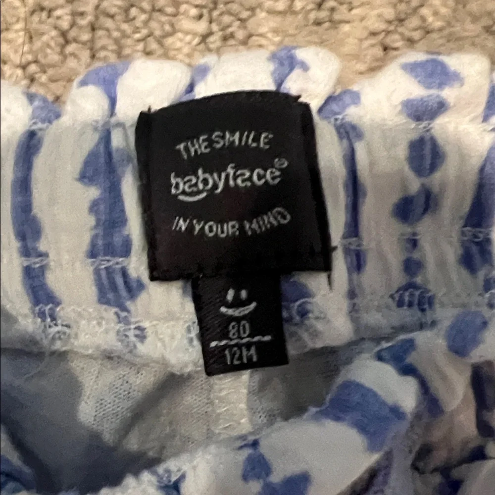 Babyface Blue and White Striped Pants 12 months - Picture 2 of 3